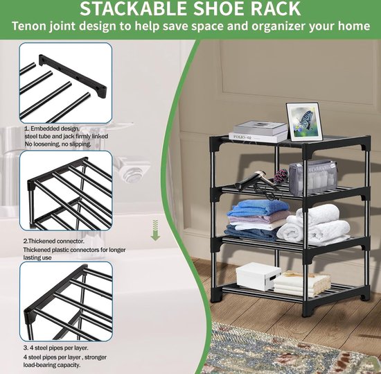 Étagère à chaussures à trois niveaux Selbro ® pour un gain de place intelligent dans n'importe quelle pièce