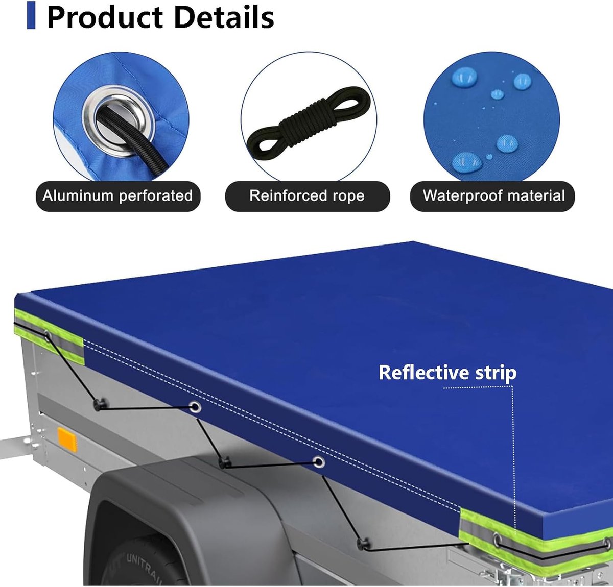 Tarpofix® Bâche de remorque, bâche plate, 209 x 115 x 10 cm, câble de Tarpofix® Bâche de remorque, bâche plate, 209 x 115 x 10 cm, câble de