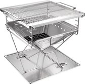 Bol.com Opvouwbare BBQ Grill Vuurkorf - RVS - Lichtgewicht - Groot aanbieding