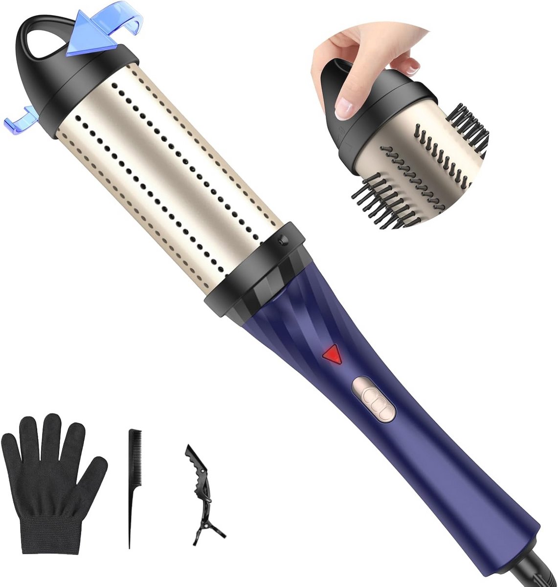 3-in-1 Stylingborstel met Hittefunctie - Ronde Thermische Borstel voor Professionele Haarstylings