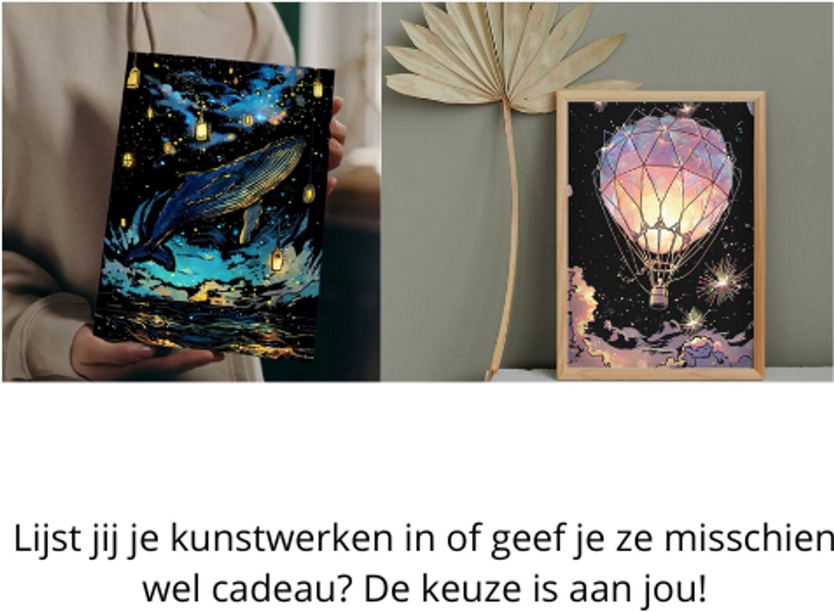 Voordeelbundel Glow in the Dark 8x A4 | 2 Sets in 1 | Magic Kras Tekeningen Kraskaarten Krasfolie Kraskaart | Scratch Art Kinderen en Volwassenen | Knutselen Tekenen | Painting Schilderen op Nummer Diamond Painting | Knutselpakket Tekenpakket — afbeelding 3