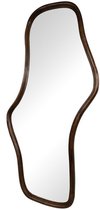 Miroir ondulé en bois de manguier 160x80 cm - Noyer