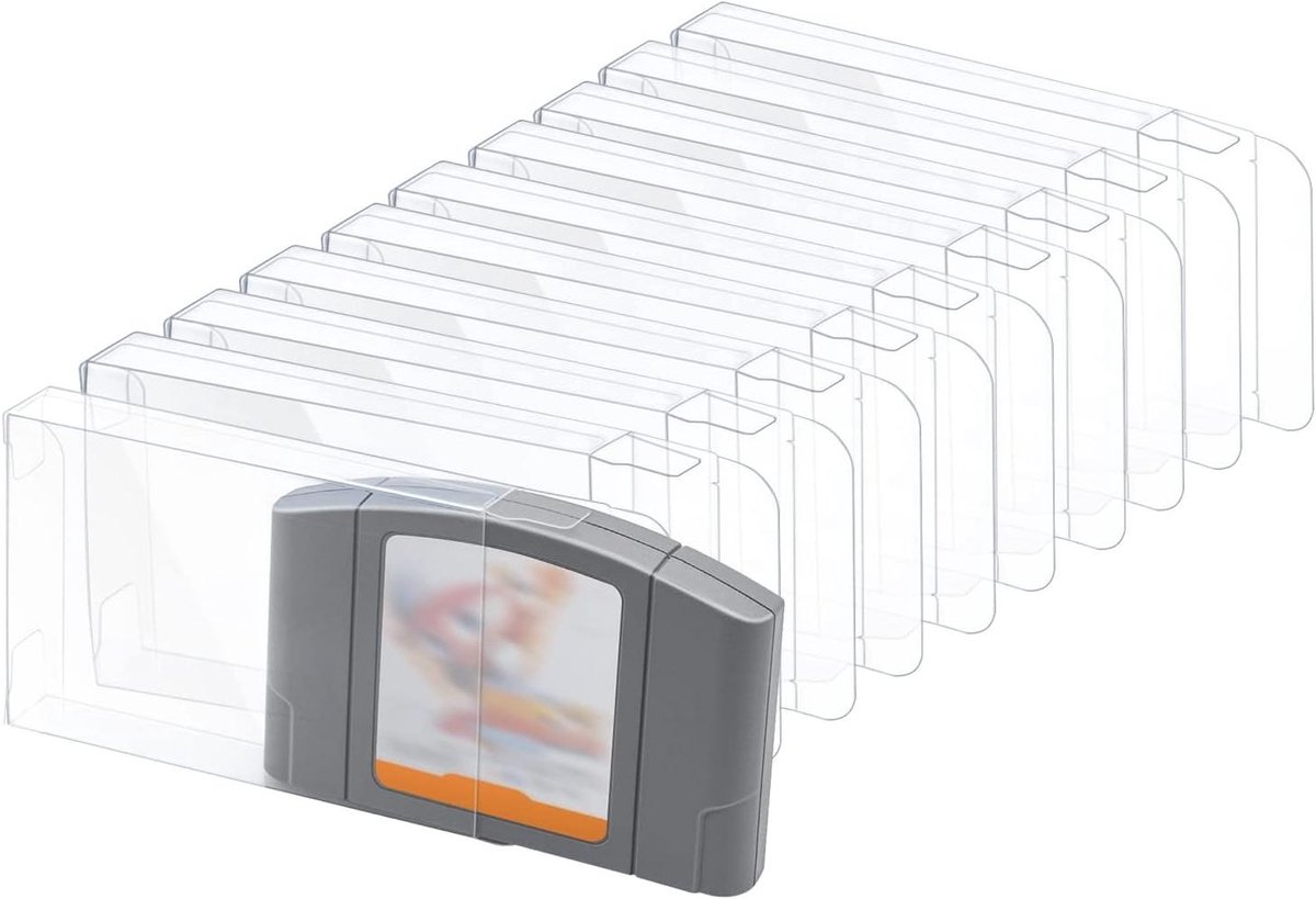 Clear Case Sleeve Protector voor Nintendo N64 Games cartridge - Lot 10