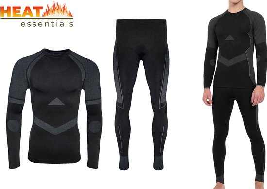 SES Thermo-ondergoed voor heren, 3/4 lang, S tot 4XL, ademend en duurzaam thermisch ondergoed van katoen, warmte en comfort voor winter, ski en outdoor, marineblauw, XL