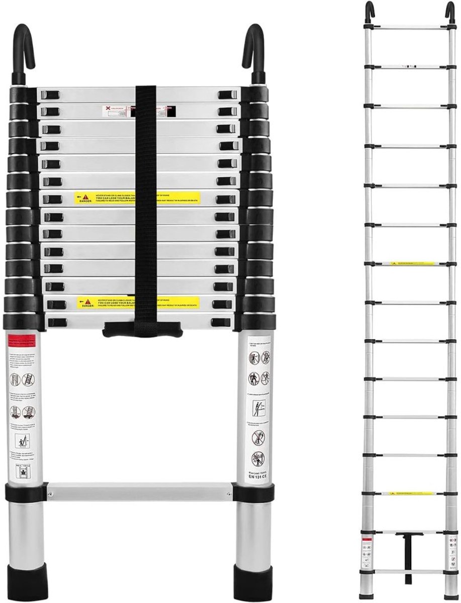 VELTRR® Telescoopladder Aluminium - Vouwladder - 4.4M