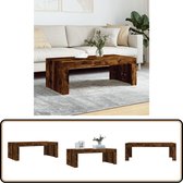 vidaXL - Salontafel - 102x50x36 - cm - bewerkt - hout - gerookt - eikenkleurig