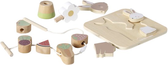 Vertbaudet Coffret 3 jeux d'éveil en bois FSC®