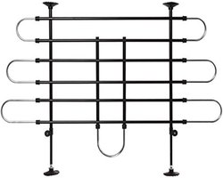 Hondenrek auto - Autorek Hond - Bagagerek - universeel – Auto Afscheiding – Verstelbaar – B: 100-160 cm H: 75-130 cm zwart-zilver