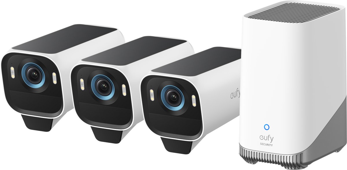 eufyCam S3 Pro Beveiligingscamera 3-Pack + HomeBase 3 - - eufyCam - €549,00