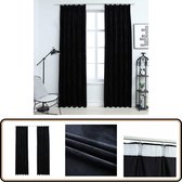 Bol.com vidaXL Gordijnen - Verduisterend - 140x245 cm - Zwart - 2 stuks Fluwelen Gordijnen - Zwarte Gordijnen - Gordijnen Voor W... aanbieding