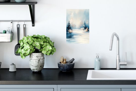 Stickers muraux - Film autocollant - Forêt - Hiver - Nature - Abstrait - Neige - 20x30 cm - Film adhésif - Stickers muraux chambre enfant - Papier peint autocollant - Papier peint autocollant - Film autocollant