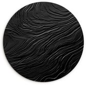 WallCircle® Wandcirkel 120x120 cm - Muurcirkel Zwart - Abstract - Hout - Muurdecoratie woonkamer - Wanddecoratie slaapkamer - Kamer decoratie accessoires - Ronde schilderijen XXL