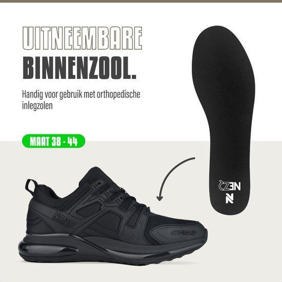 Baskets pour femmes Nezr™ Active Motion pour femmes et hommes - Légères et élégantes - Mousse à mémoire de forme, semelle EVA et coussin Air pour un Comfort et un amorti ultimes - Chaussures de sport décontractées - Taille 44