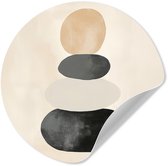 WallCircle® - Cercle de papier peint 50x50 cm - Stickers muraux Japandi - Wabi sabi - Beige - Cercle mural salon - Cercle mural chambre - Décoration de chambre autocollante - Accessoires de Décoration murale