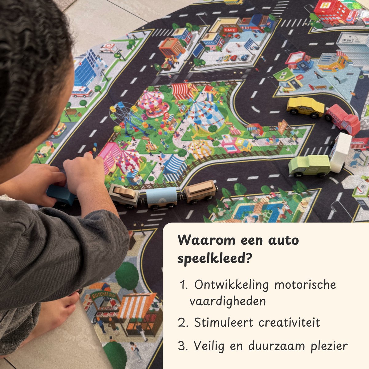 Maxx Kidz Houten Speelgoed Auto's, Trein en Speelkleed - Autokleed met 11 Voertuigen - Auto met Magneten - Educatief & Duurzaam Speelgoed - vanaf 2 jaar — afbeelding 6