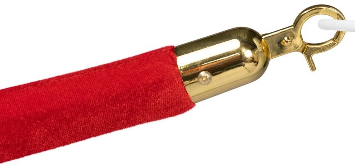 IVOL Afzetkoord voor rode loper paaltjes - Rood velours - Messing sluiting