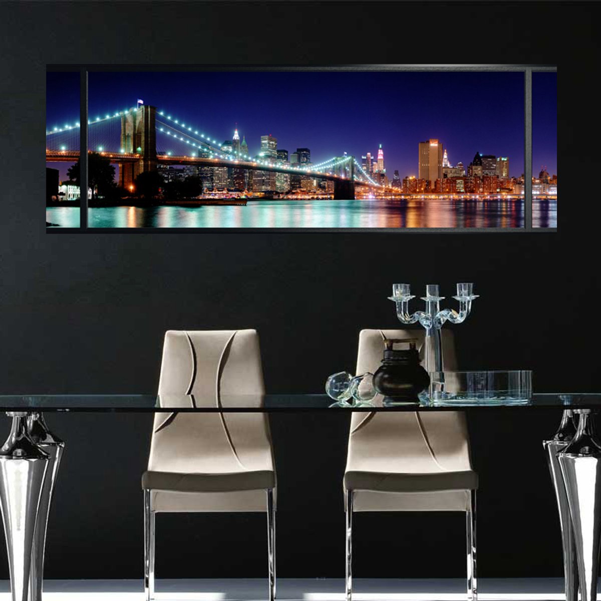 Ambiance Sticker Brooklyn Bridge 3D-effect sticker 30 x 90 cm Multi color