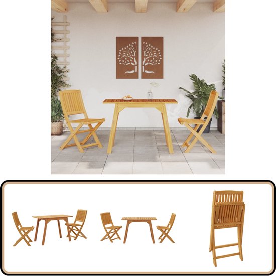vidaXL - 3 pièces - Ensemble de jardin - solide - bois d'acacia