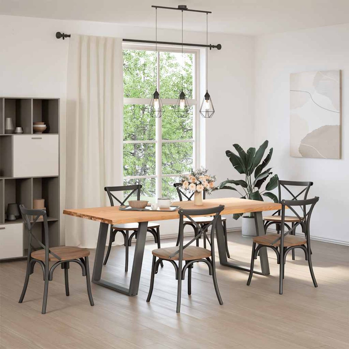 VidaXL Eettafel 220x100x74 cm Massief Eikenhout Eettafel Eettafels Eetkamertafel Keukentafel