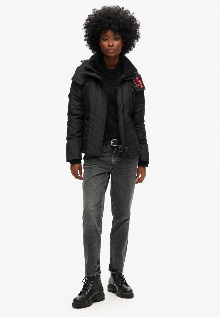 Superdry Mountain Windbreaker jas met capuchon Dames Zwart