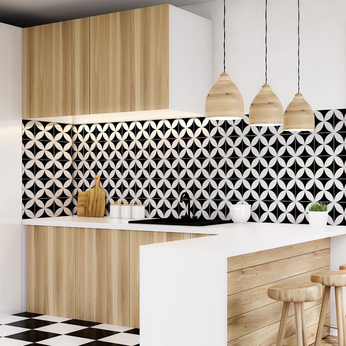 Ambiance Sticker Muurstickers - Zelfklevende tegelmuurstickers voor keuken en badkamer - AZULEJOS BENIGNO - 30 stickers 10x10cm Multi color
