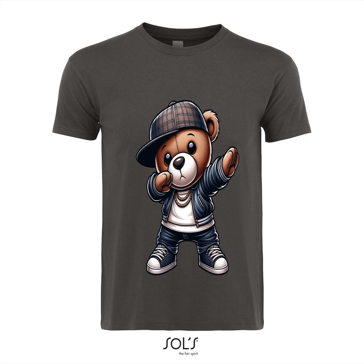 T-Shirt 1-195 Dapping Teddy - Dgrijs, M