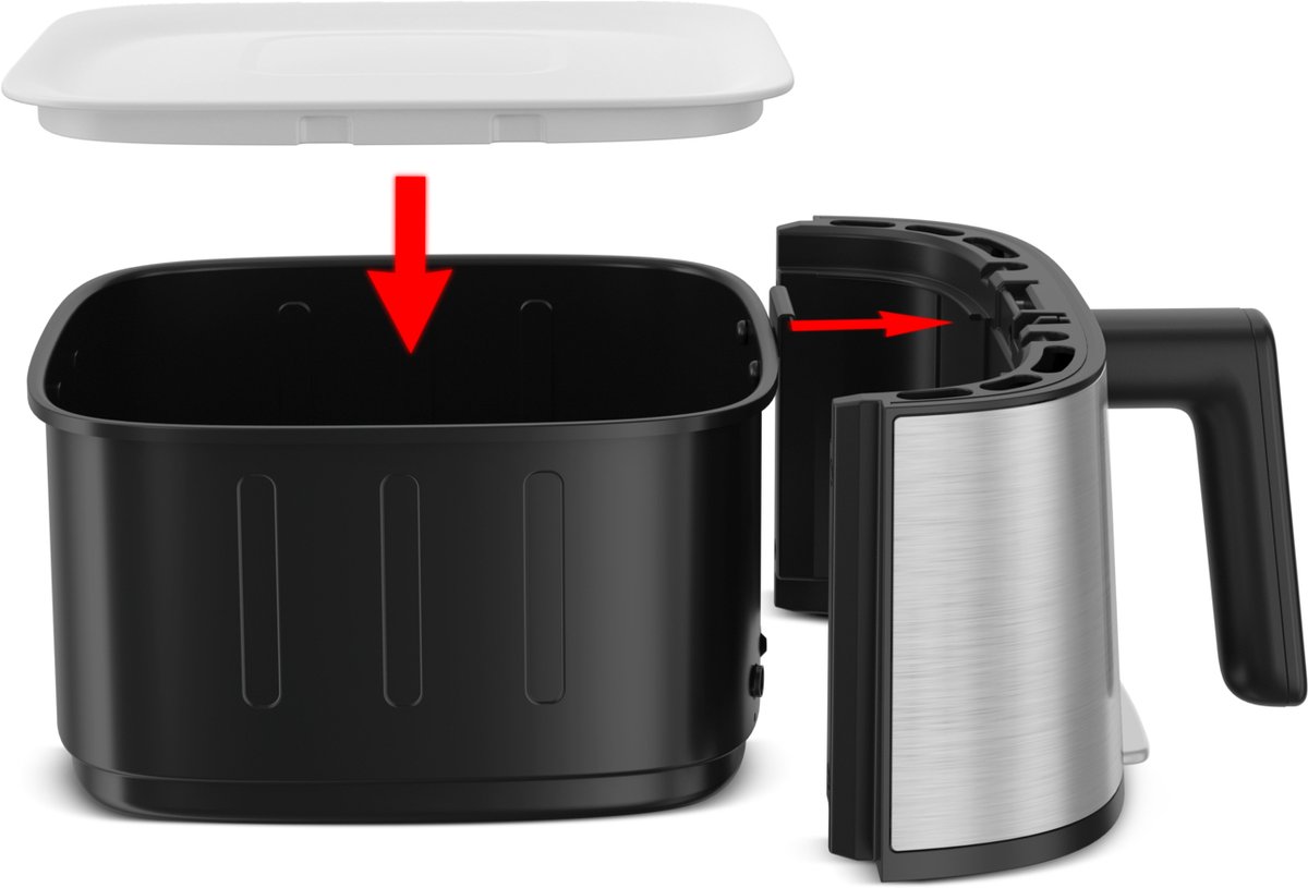 Tefal Easy Fry Silence Deluxe EY552D - Stille Airfryer - 5L - XL Formaat - Stil - Voor 6 Personen — afbeelding 6