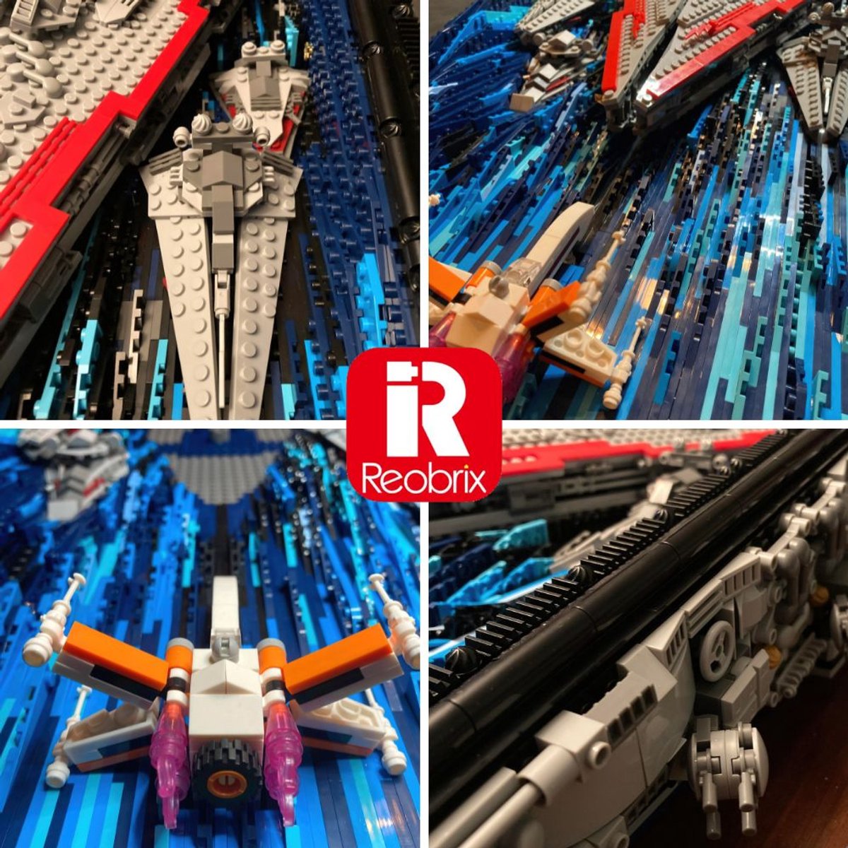 Reobrix 99007 Millennium Star Wall art bouwset | Space wars constructie modelbouw | Educatief ruimte militair & leger speelgoed bouwpakketten voor kinderen & volwassenen | DIY Wanddecoratie schilderij geschikt voor Lego | Bouwdoos met 5964 bouwstenen — afbeelding 13