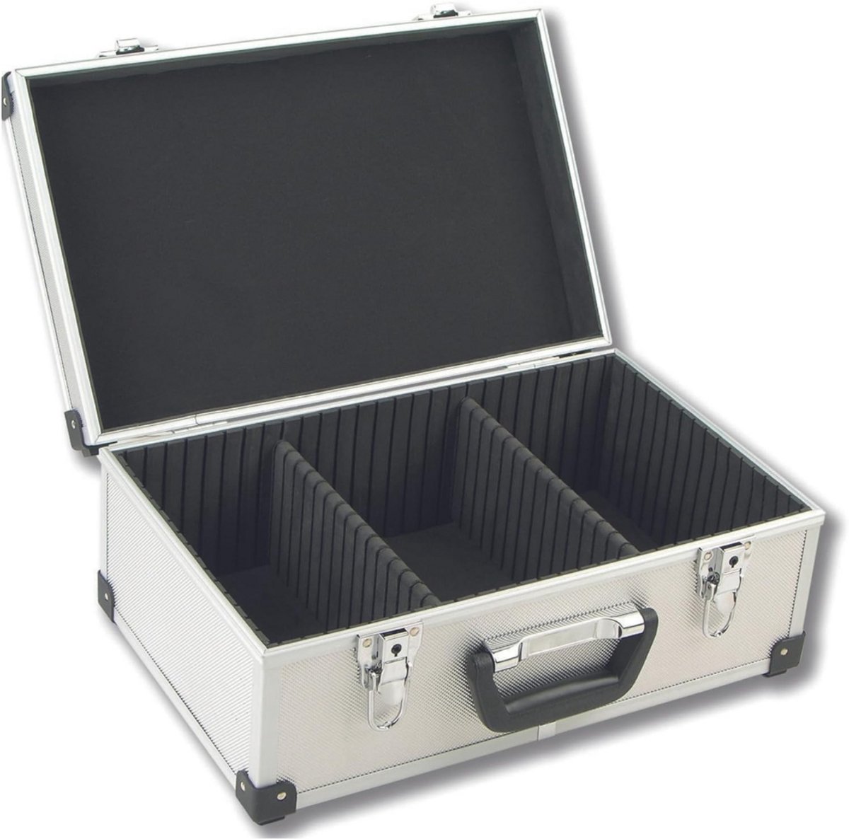 Zylo® CD Koffer - DVD Hard Kunststof Hoesje Houder - CD Organiser Portemonnee - Zilver - 27cm x 43cm x 18cm