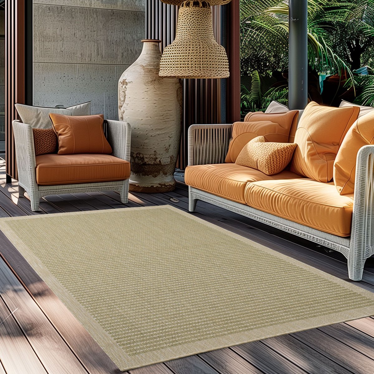 Muratap Tapijtenloods Solid Binnen en Buiten - Vloerkleed - Indoor & Outdoor - Laagpolig Effen - Groen- 280x370 CM