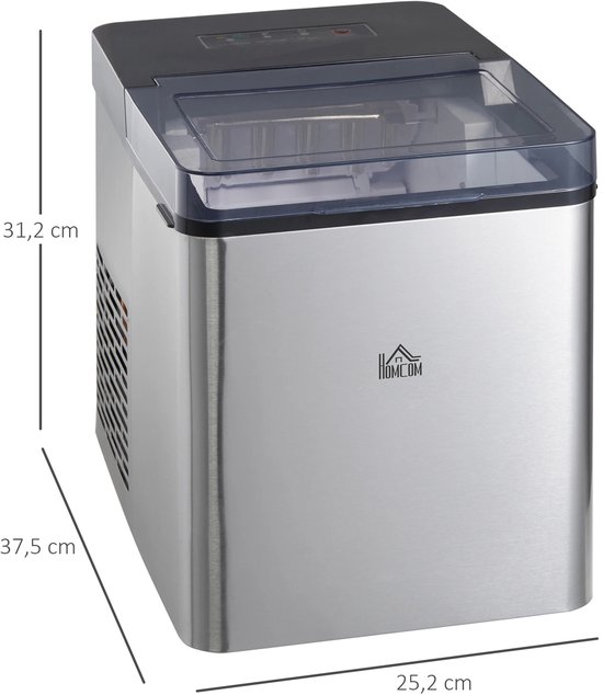 Vihes Ijsblokjes machine - 15 Kg - Met automatische reinigingsfunctie - Laag geluidsniveau - Zwart - Te gebruiken thuis, studio, kantoor, partijen - 9 ijsblokjes elke 6-12 minuten van Vihes — afbeelding 4