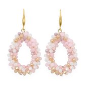 Lajetti - Drop Earring Rose - Boucles d'oreilles pour femme - Boucles d'oreilles pendantes avec perles de verre