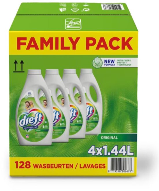 Dreft Vloeibaar Wasmiddel Regular Family pack - 4 x 32 wasbeurten = 128 wasbeurten