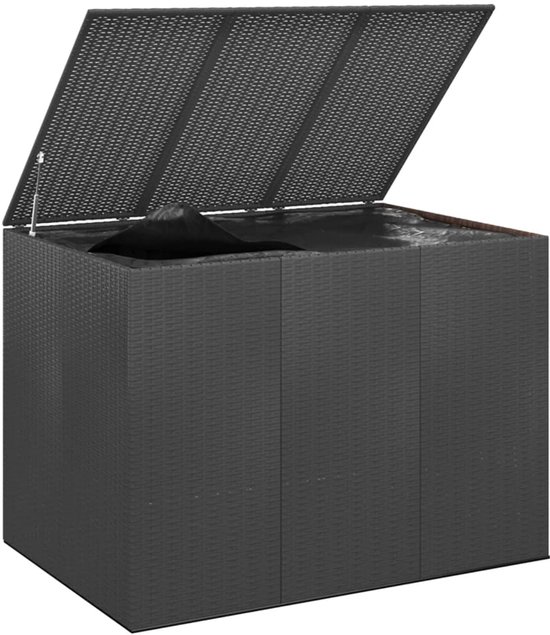 Tuinbox PP Rattan 90L Zwart kopen | Weerbestendig Tuinbox PP Rattan 90L Zwart kopen | Weerbestendig