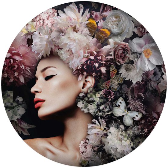 Verre acrylique Femme au chapeau à fleurs