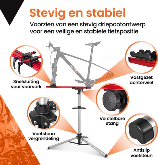 Fiets Montagestandaard Reparatiestandaard - Fietsstaander - Racefiets - Mountainbike - tot 35 KG - Professioneel van Fiets. — afbeelding 5