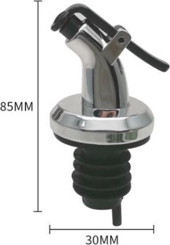 Chrome schenktuit van 30mm breed en 85mm hoog, met zwarte schenktuit en hendeltje.