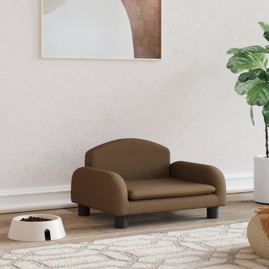 VidaXL Hondenmand – 95x55x30 Cm – Kunstleer Bruin – Massief Grenen Frame – Schuimvulling – Draagkracht 50 Kg – Stijlvol En Comfortabel
