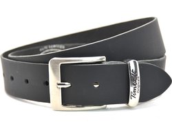 Timbelt Leren Werkriem met metalen passant - Werkbroek Riem - Workwear - Bedrijfskleding Riem - Leer - Zwart - Lengte totaal 110 cm / Riemmaat 95