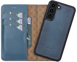Bouletta voor Samsung Galaxy S25 leren Uitneembare hoesje met verstelbare stand in Midnight Blue