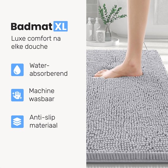 Clara Clark Badkamermat, ultra zacht, antislip en absorberend, fluwelen