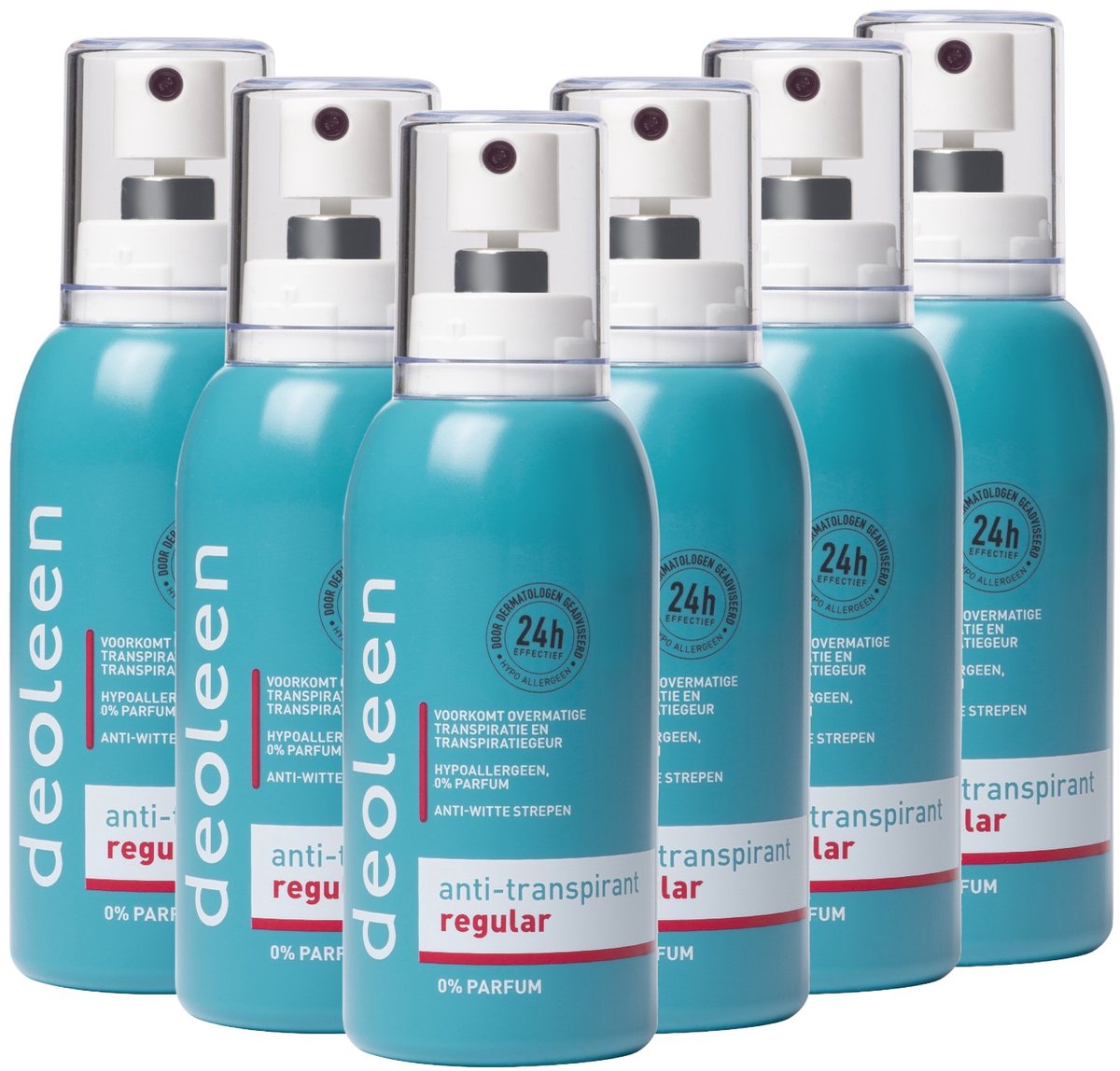 Bol.com Deoleen Anti-transpirant - Pompspray Regular - Deodorant - 75 ml 6 pack aanbieding
