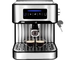 Koffiezetapparaat - Espresso - Espresso Machine - Cappuccino koffiezetapparaat - Melkopschuimer - LCD touch - Semi automatische Pomp - 1200W - Licht grijs