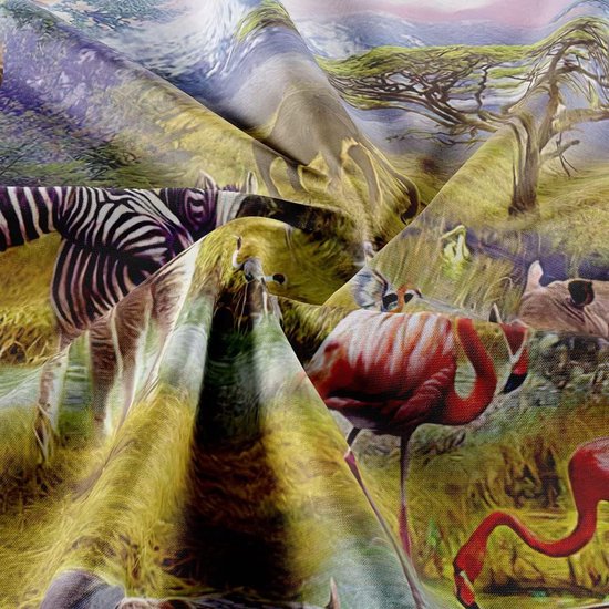 Ulticool - Safari Animaux Nature Girafe Elephant - Tapisserie - 200x150 cm - Groot tapisserie - Affiche