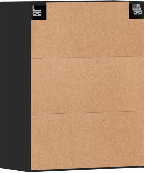 vidaXL Armoires suspendues 2 pcs Bois fini Noir - Armoire Armoires murales murales - Armoire suspendue - Armoire suspendue