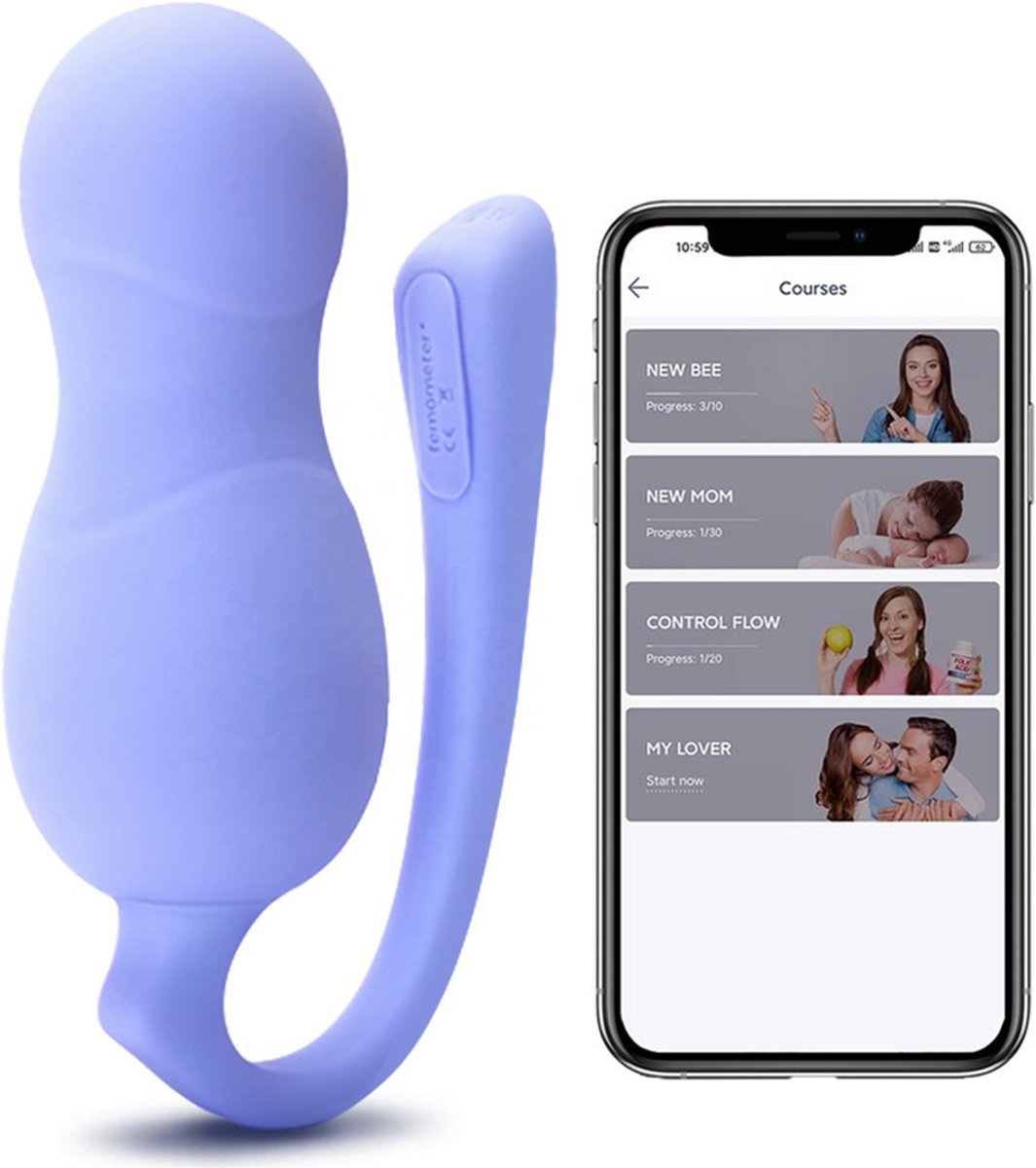 Goedkoopste Femometer Lilac II Bekkenbodemtrainer – My Kegel-app, Medisch Silicone (Lila) – Voor Incontinentie, Postnataal Herstel & Kegeloefeningen