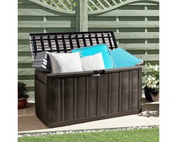 vidaXL Kussenbox - 117x45,5x57,5 cm - 270L - Bruin Opslagbox - Kussenbak - Buitentoilet - Tuinkasten - Outdoor Storage