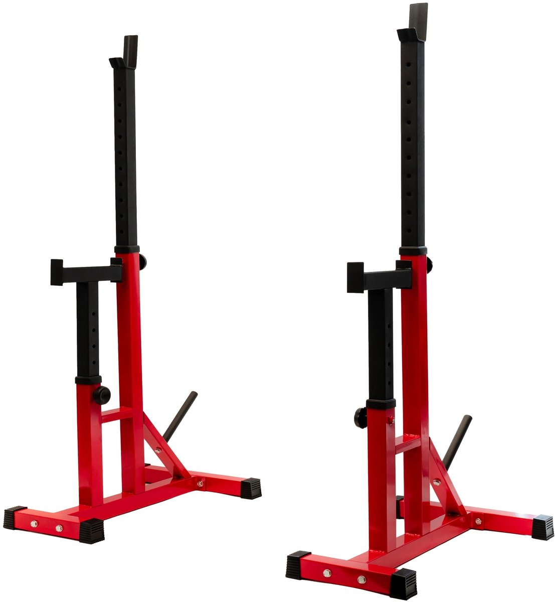 Power Rack - Haltersteunen - Squat Rek - Multifunctioneel Krachtstation - Verstelbaar Squat Rack & Haltersteun - Rood