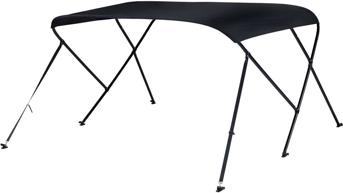 NALUX Biminitop 3 bogen zwart frame- Hoogte 117 cm -Breedte 155-169 cm