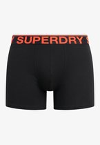 Superdry BOXER DOUBLE PACK Heren Onderbroek - Zwart/ Groen - Maat M